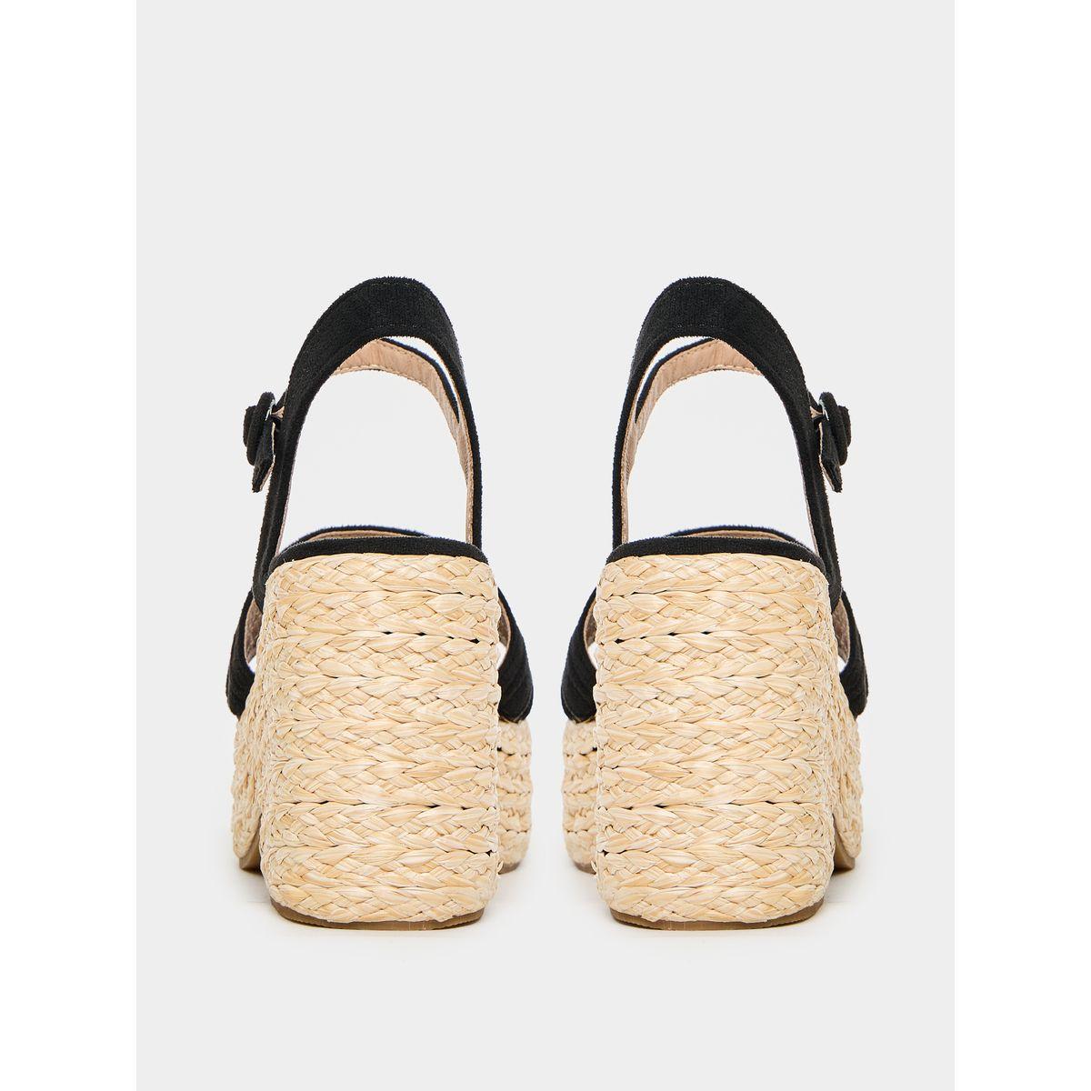 Styli Solid Ankle Strap Wedge Heel Sandals-women-shoes-heels-image-4
