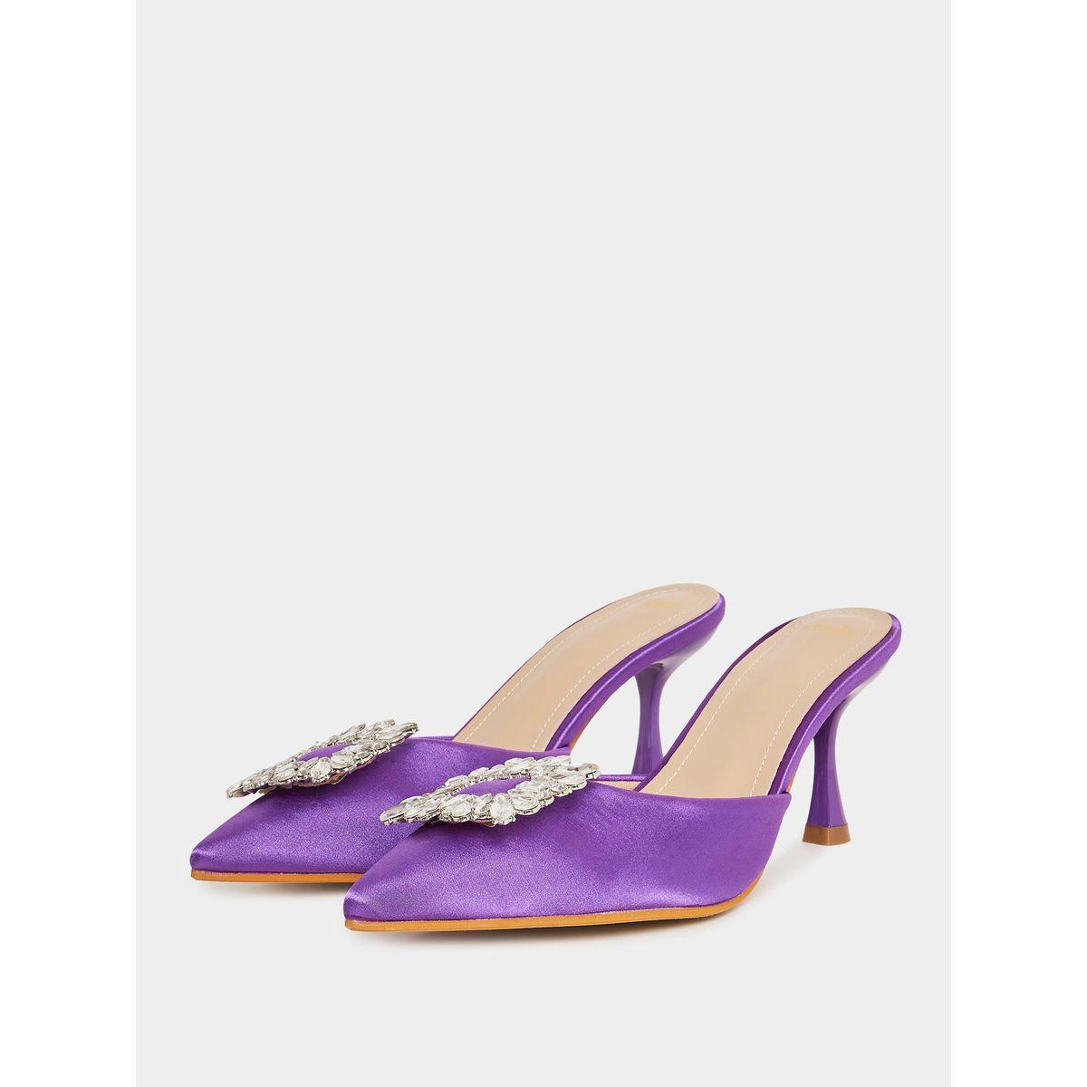 Styli Buckle Embellished Satin High Heel Pumps-women-shoes-heels-image-2