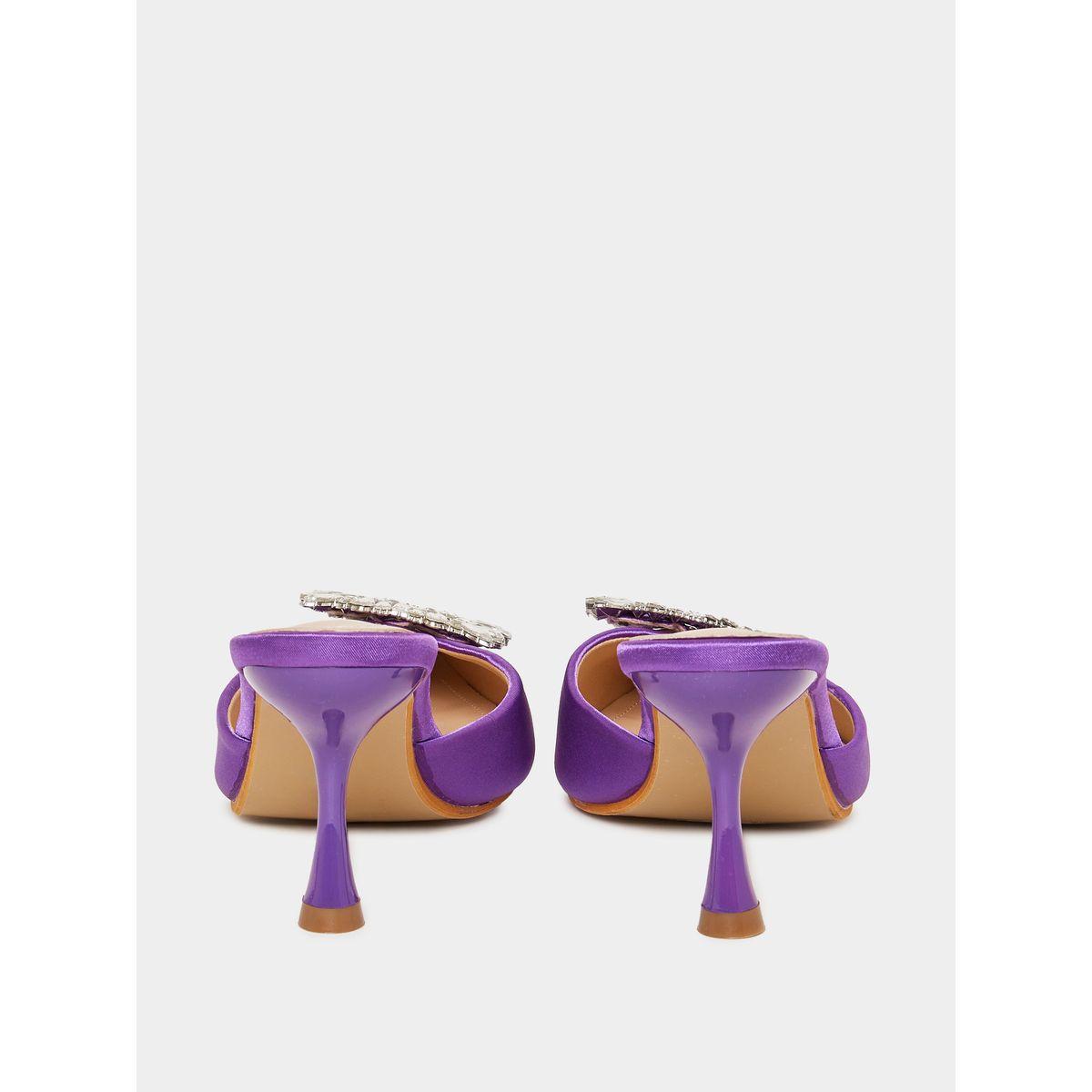 Styli Buckle Embellished Satin High Heel Pumps-women-shoes-heels-image-4