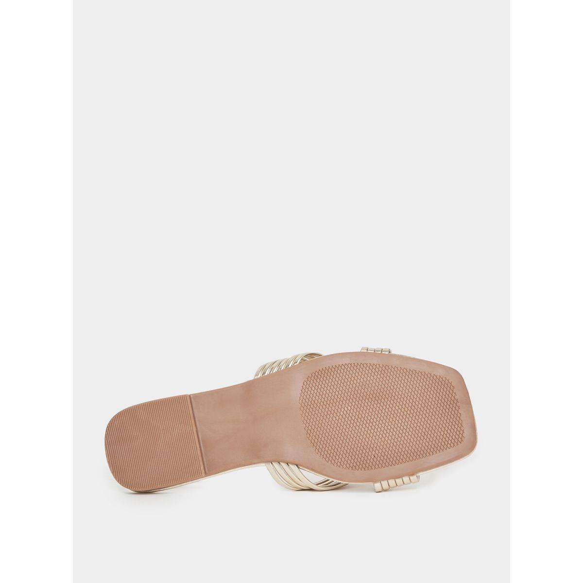 Styli Metallic Cross Strap Flat Sandals-women-shoes-sandals-flats-image-7