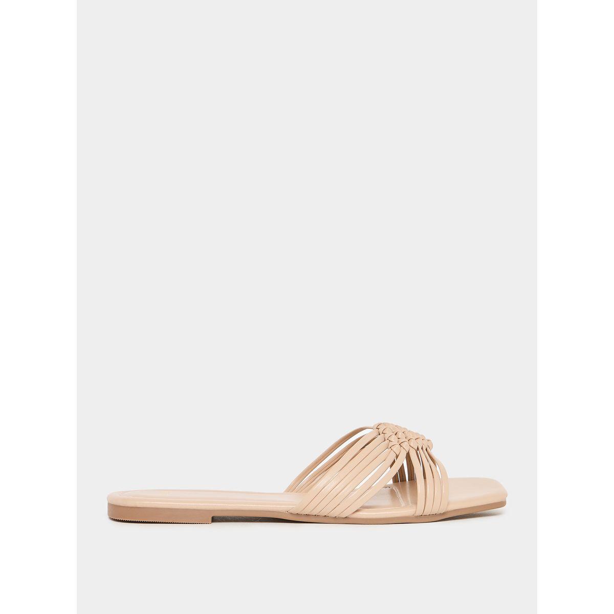 Styli Solid Cross Strap Flat Sandals-women-shoes-sandals-flats-image-1