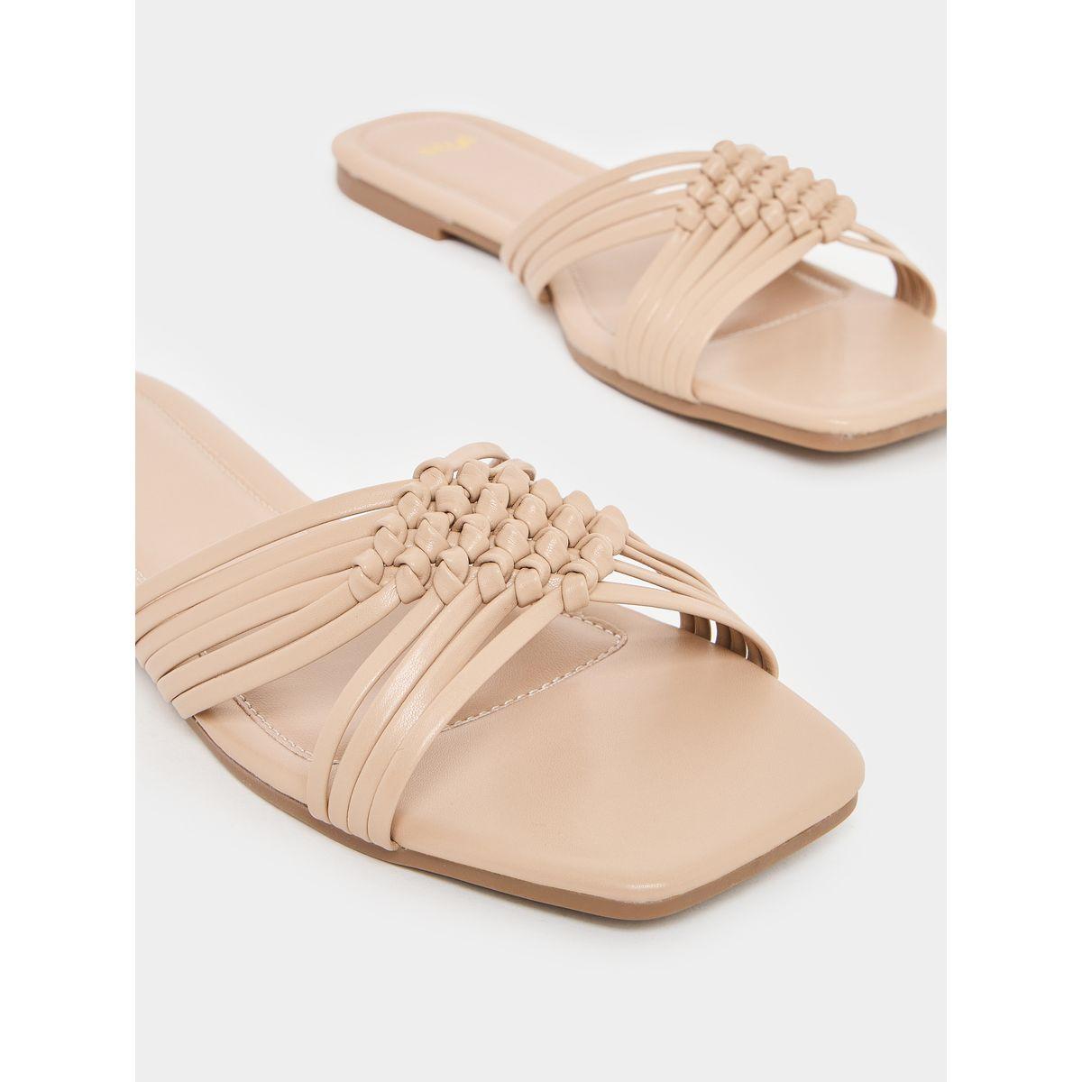 Styli Solid Cross Strap Flat Sandals-women-shoes-sandals-flats-image-3