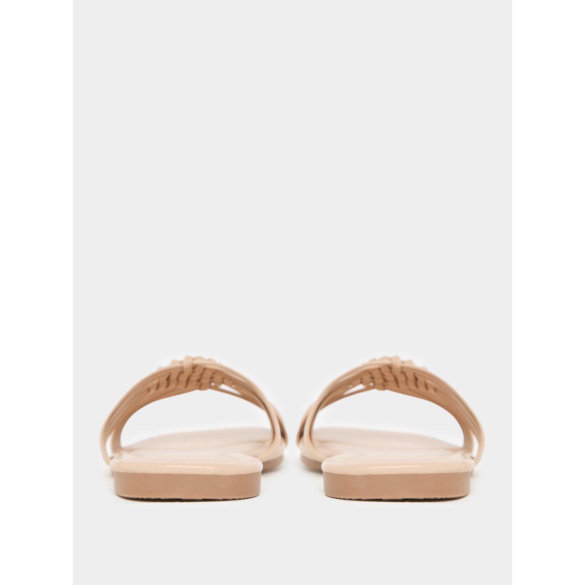 Styli Solid Cross Strap Flat Sandals-women-shoes-sandals-flats-image-4