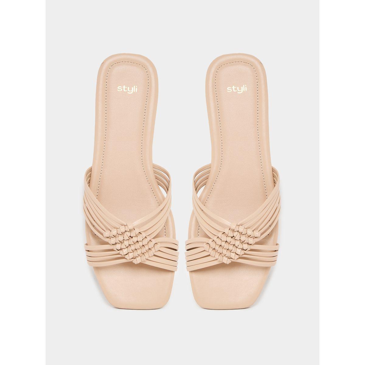 Styli Solid Cross Strap Flat Sandals-women-shoes-sandals-flats-image-5