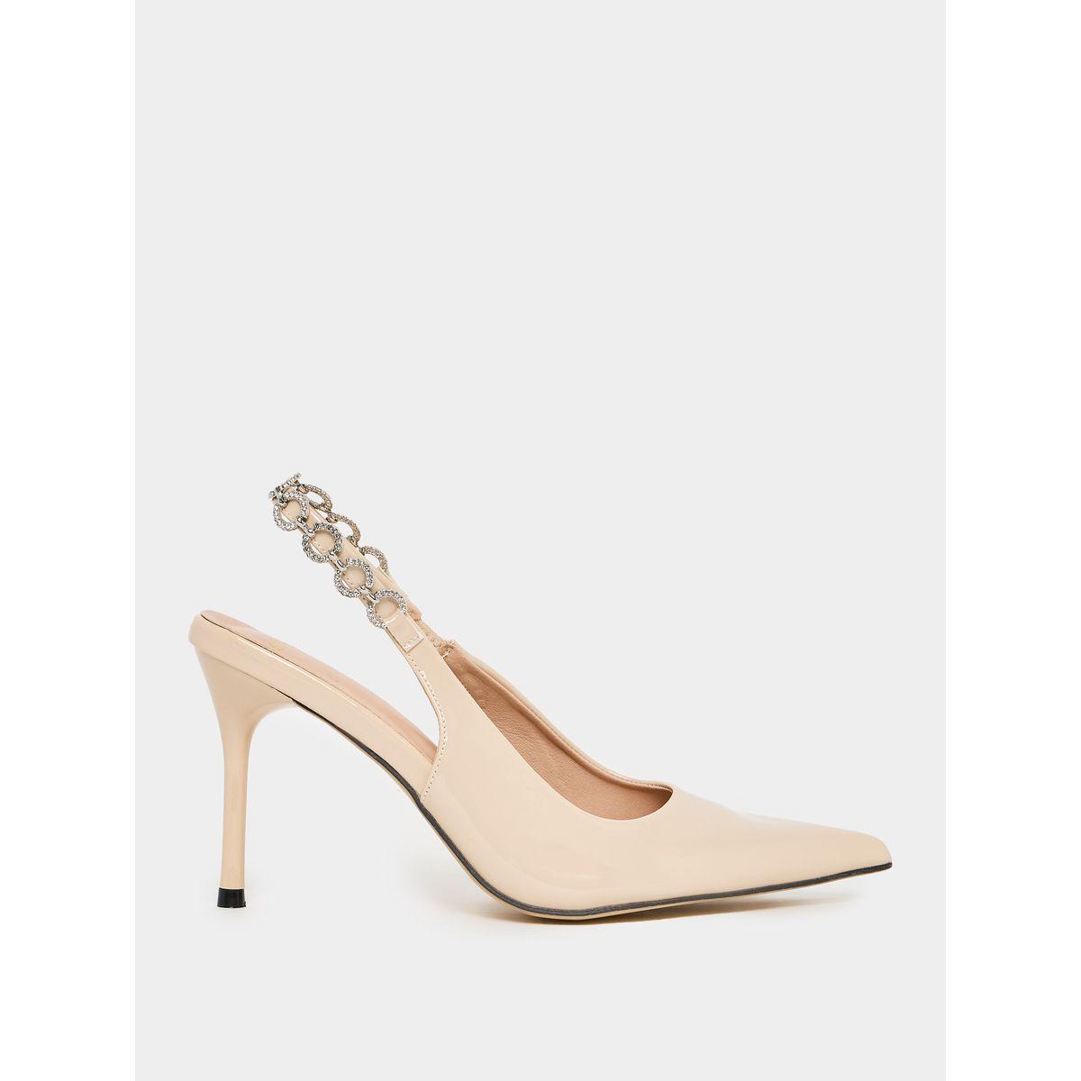 Styli Embellished Slingback Pointed Toe Pumps-women-shoes-heels-image-1