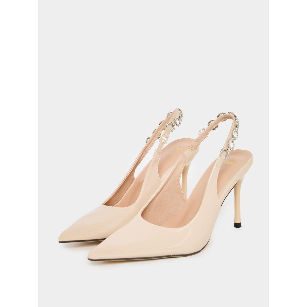 Styli Embellished Slingback Pointed Toe Pumps-women-shoes-heels-image-2