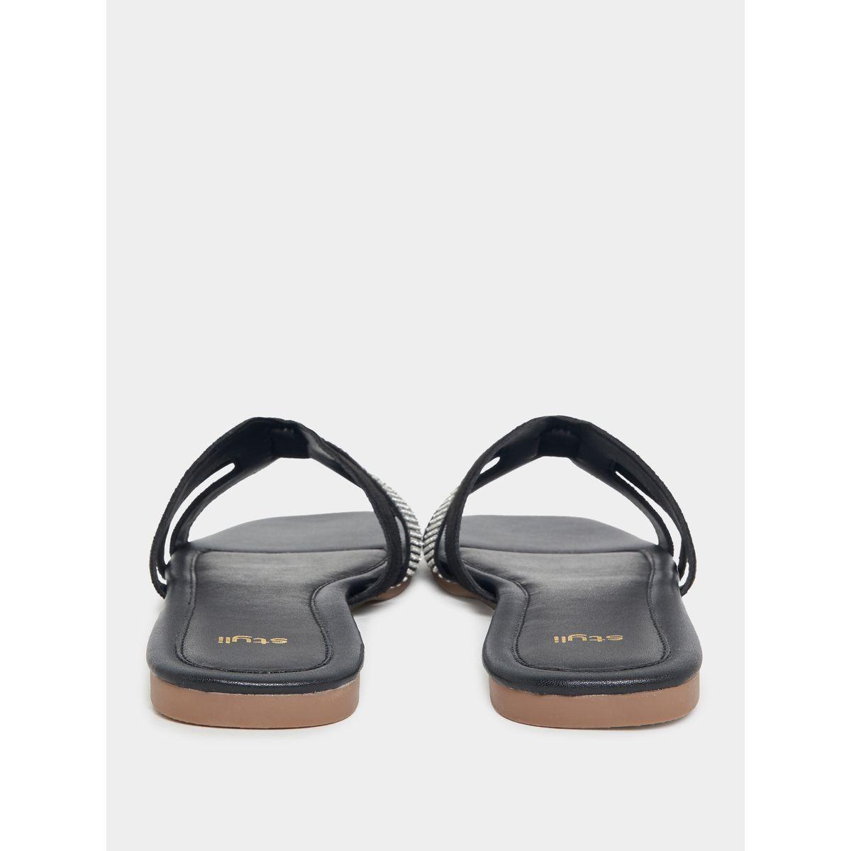Styli Rhinestone Decor Flat Sandals-women-shoes-sandals-flats-image-4