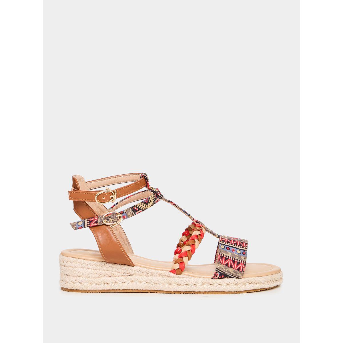 صندل فلات بسير كاحل وسير مضفر-women-shoes-sandals-flats-image-1