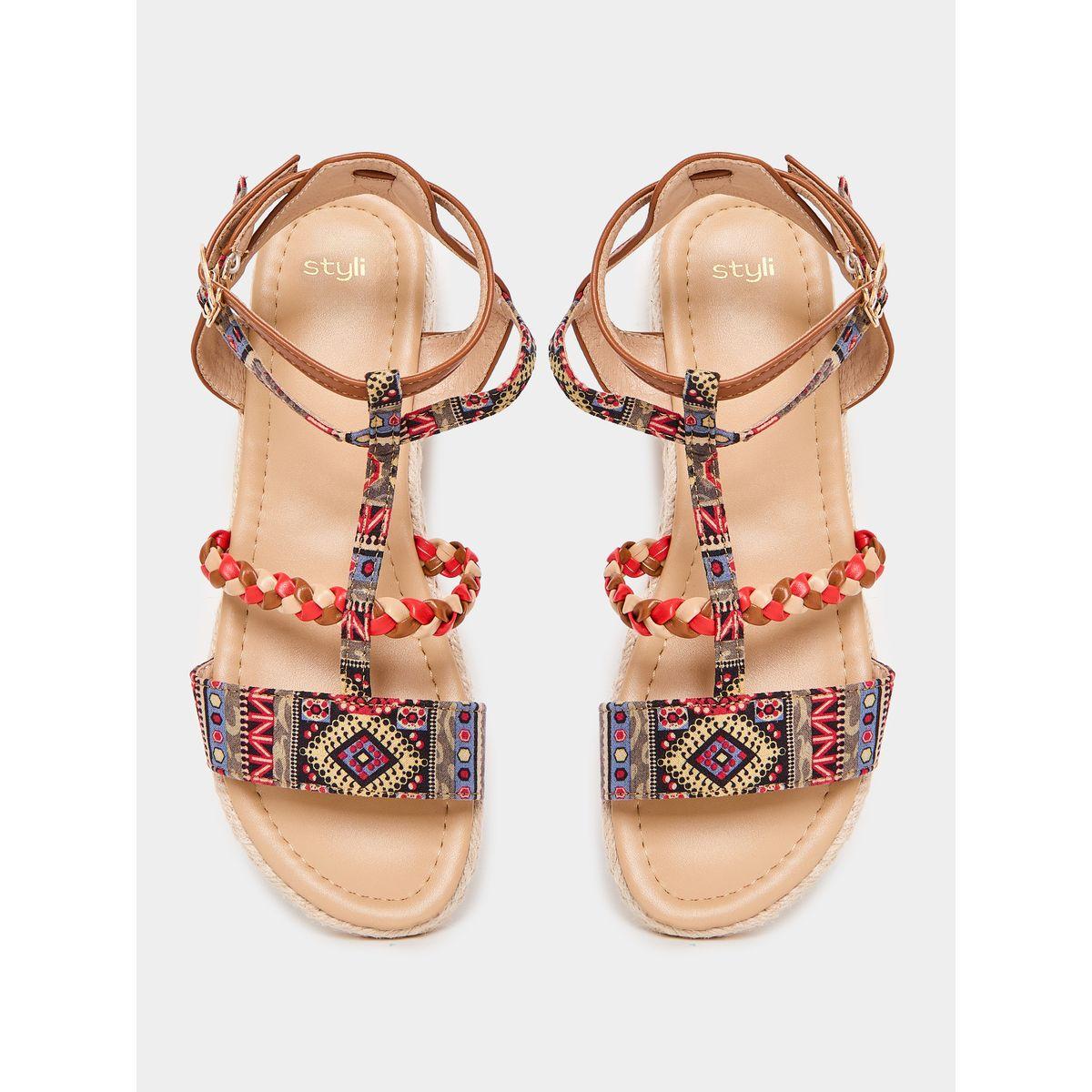 صندل فلات بسير كاحل وسير مضفر-women-shoes-sandals-flats-image-5