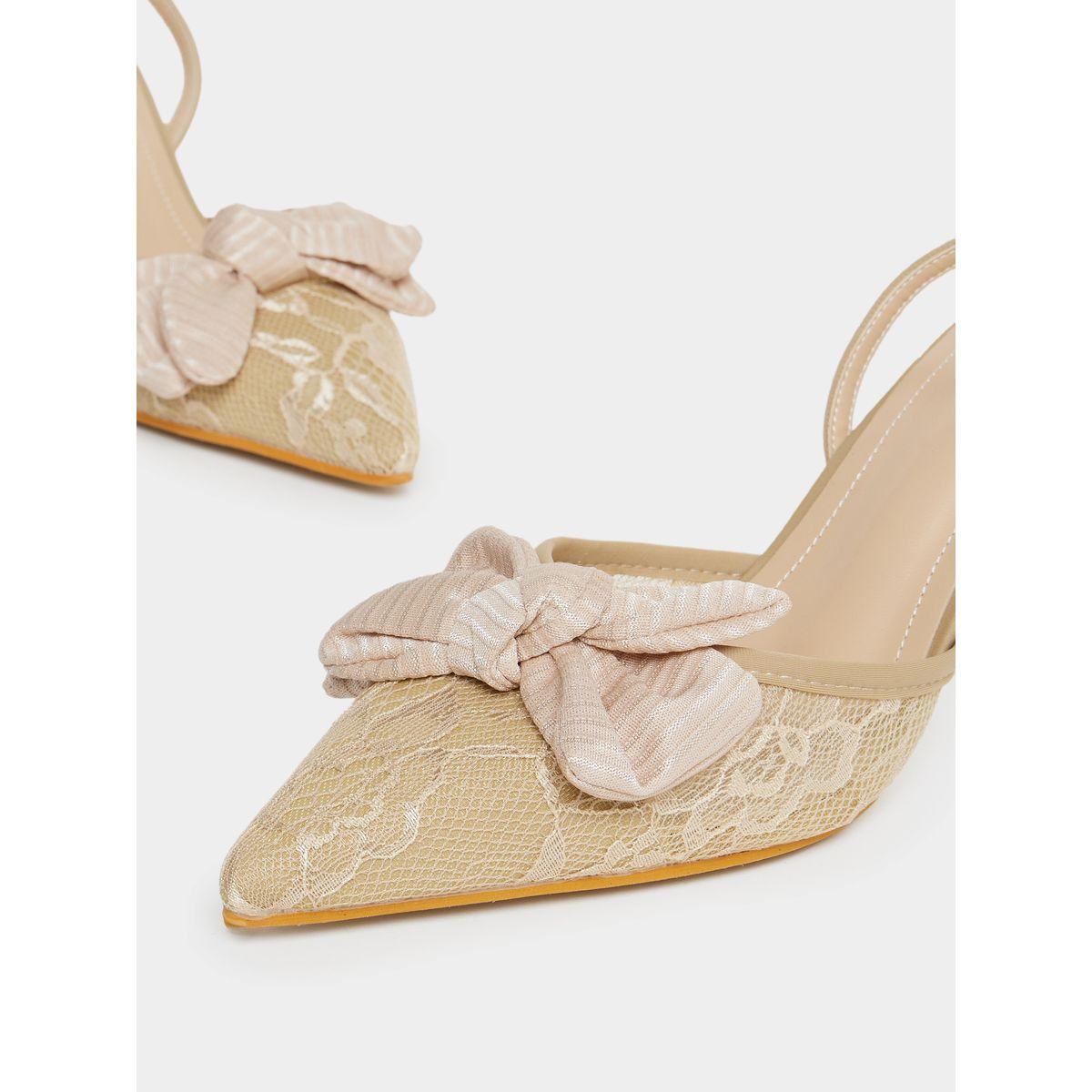Styli Bow Decor Pointed Toe Slingback Shoes-women-shoes-heels-image-3