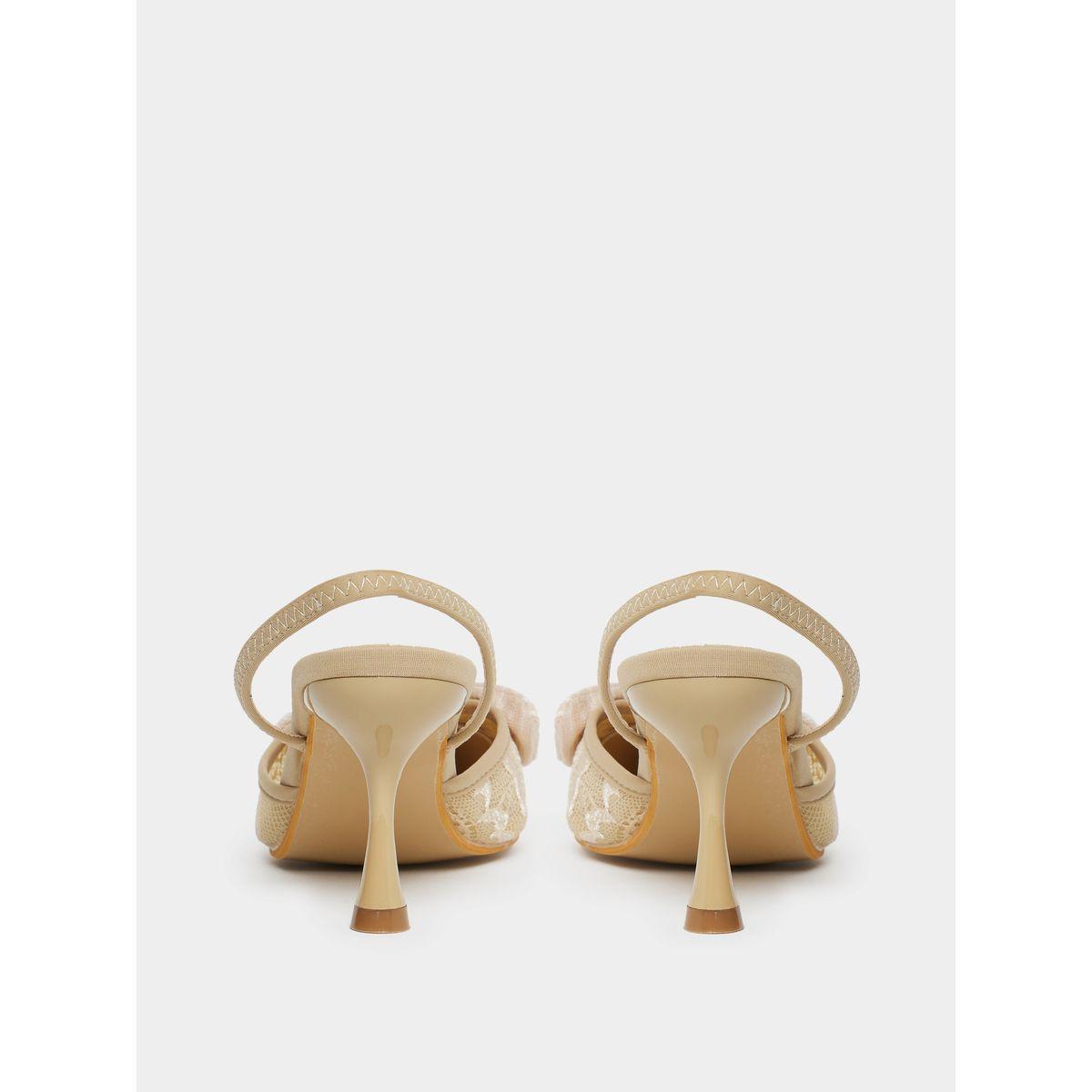 Styli Bow Decor Pointed Toe Slingback Shoes-women-shoes-heels-image-4