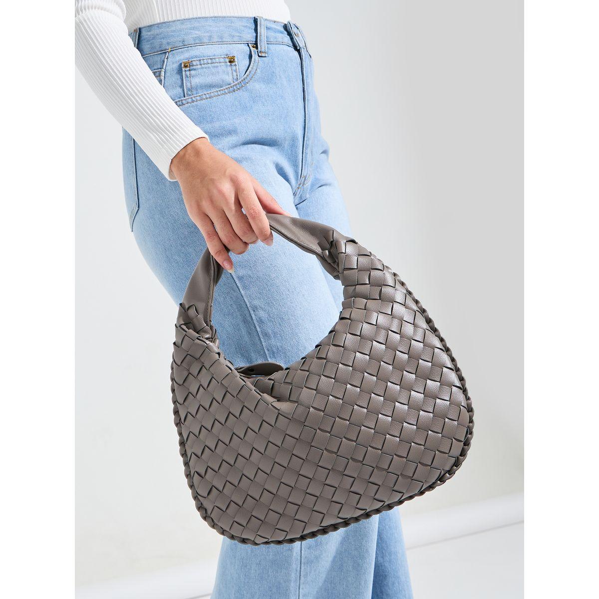 Styli Weave Design Handbag with Zip Closure-women-bagsandwallets-handbags-image-2