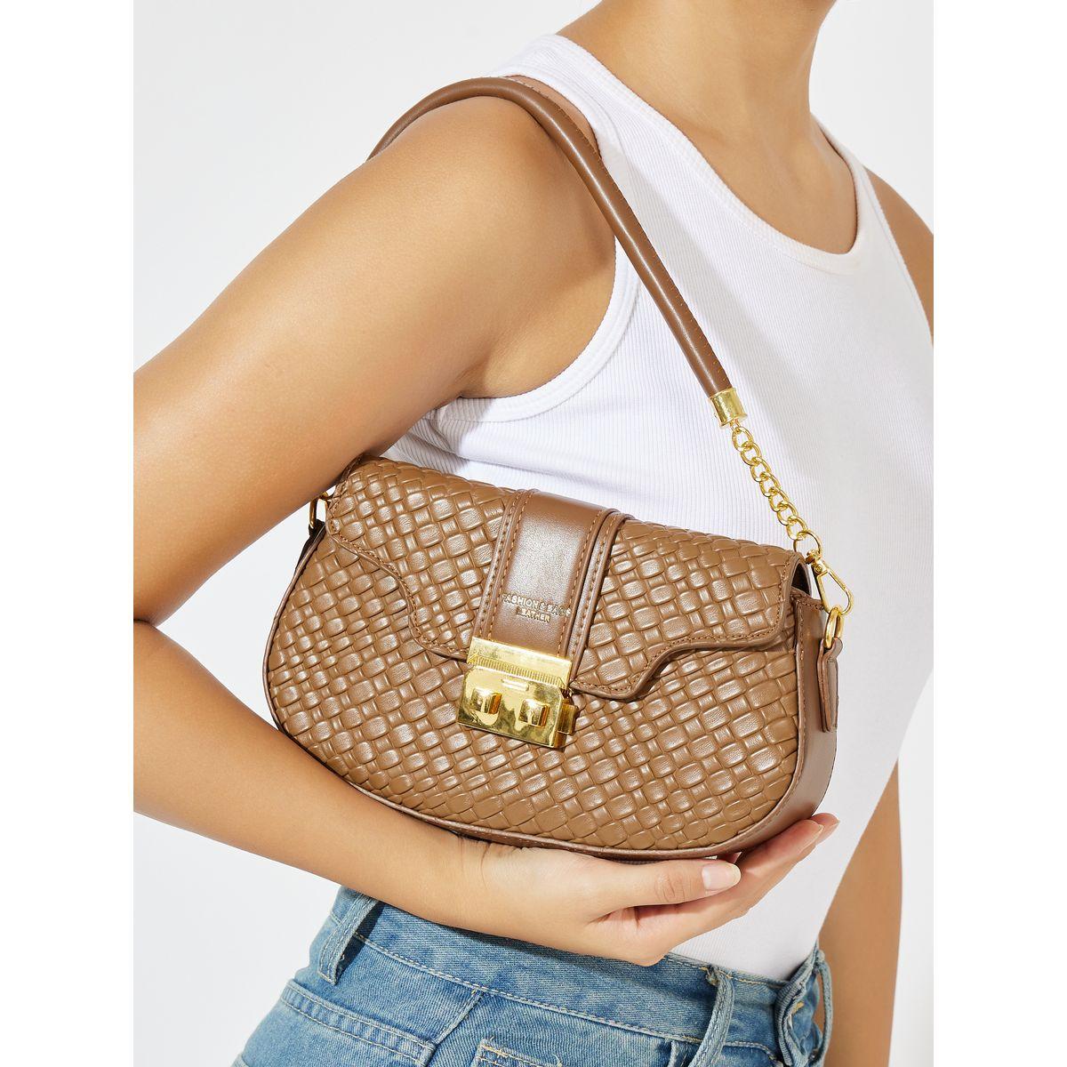 Styli Textured Shoulder Bag with Push-Lock-women-bagsandwallets-handbags-image-3