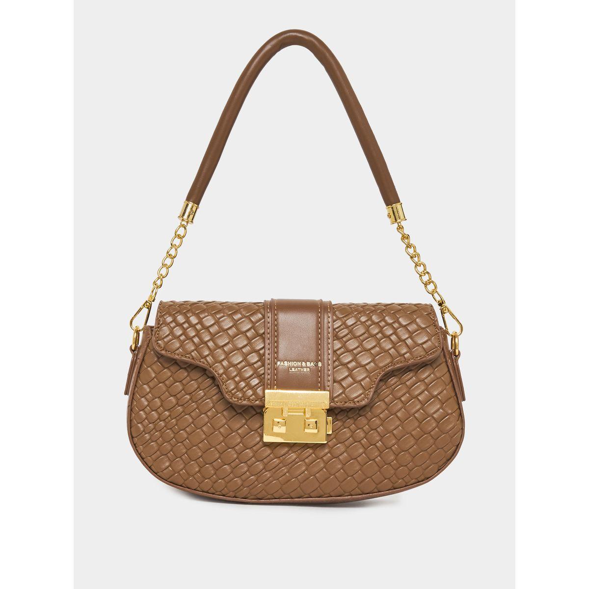Styli Textured Shoulder Bag with Push-Lock-women-bagsandwallets-handbags-image-5