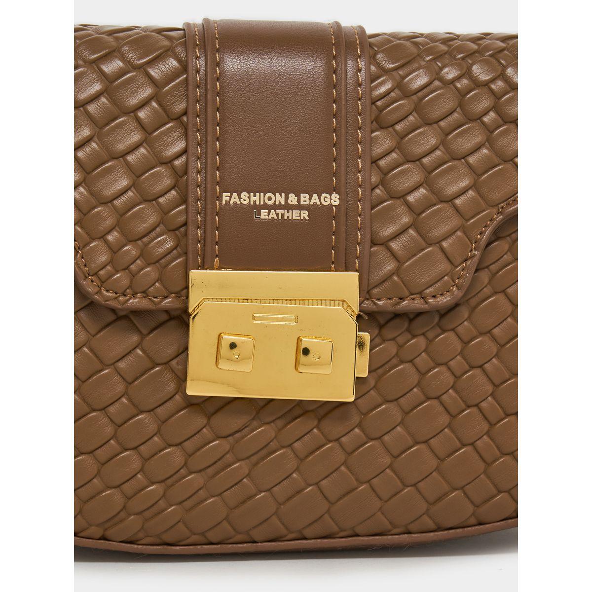 Styli Textured Shoulder Bag with Push-Lock-women-bagsandwallets-handbags-image-7