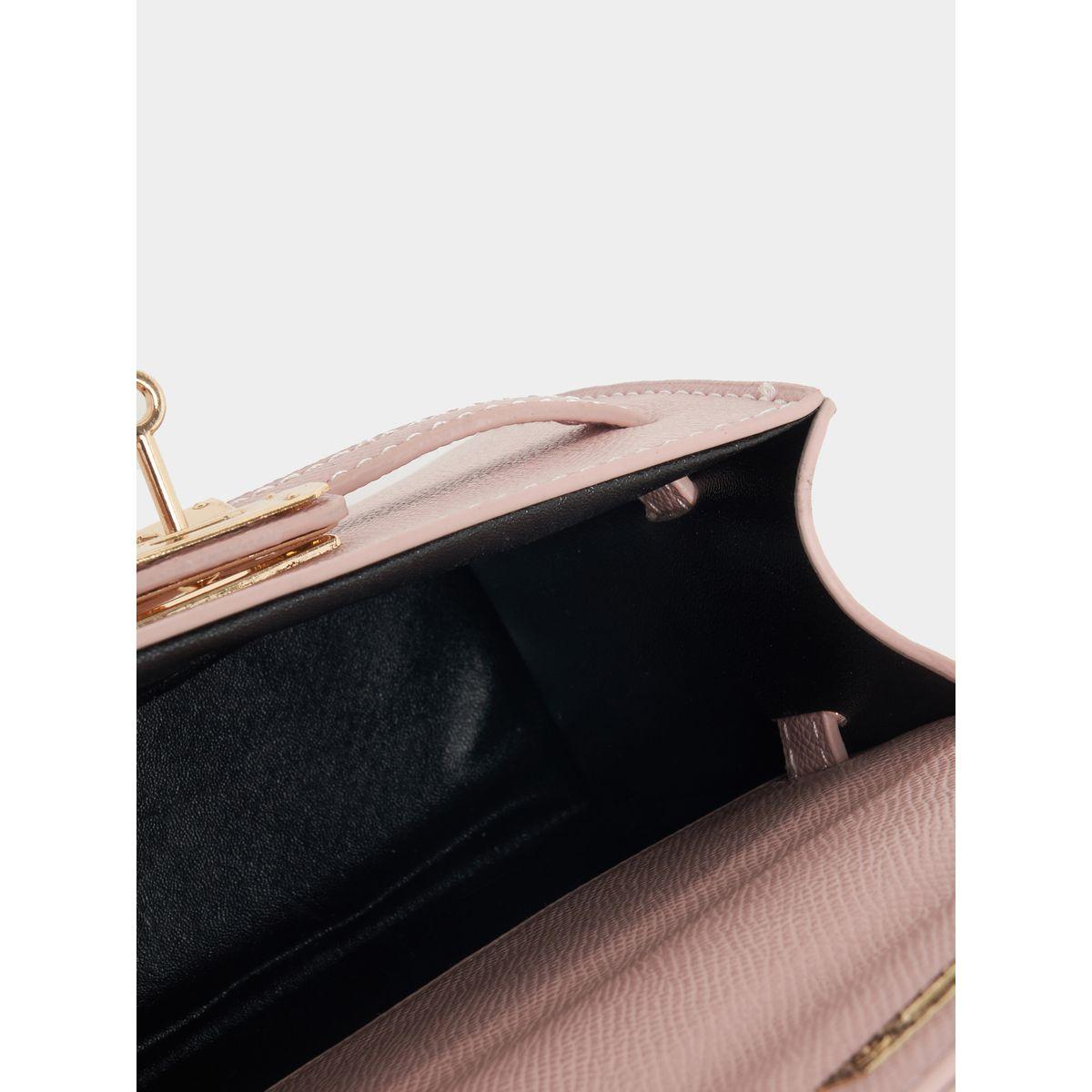 Styli Textured Handbag with Turn-Lock Closure-women-bagsandwallets-handbags-image-4