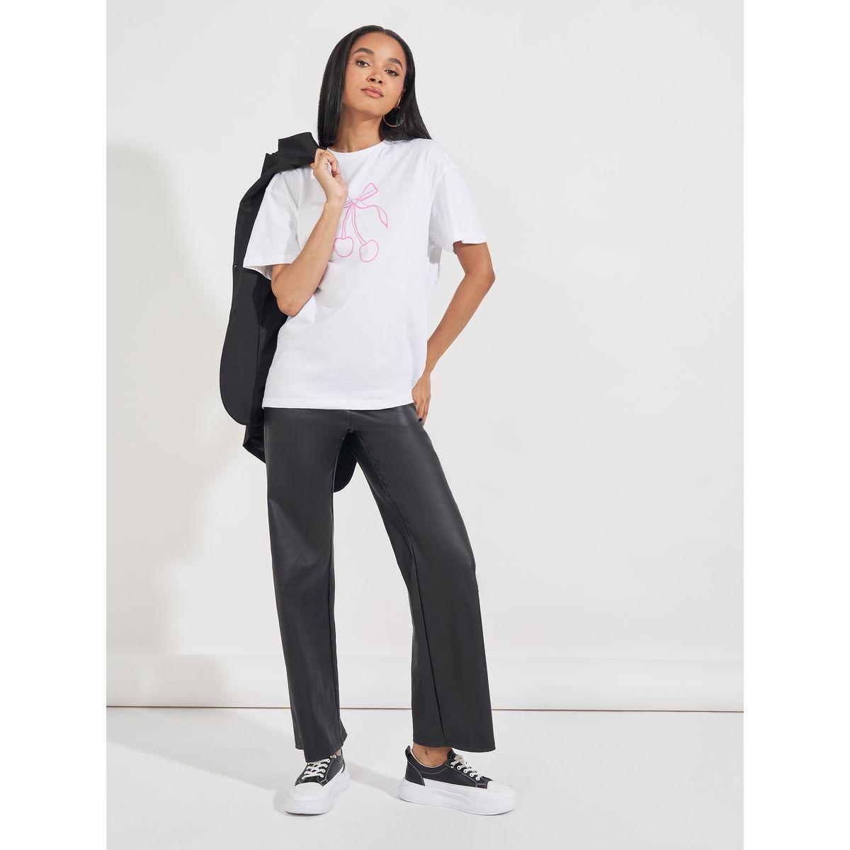 تيشيرت فضفاض مطبع بطبعة جرافيك-women-clothing-tshirts-image-2