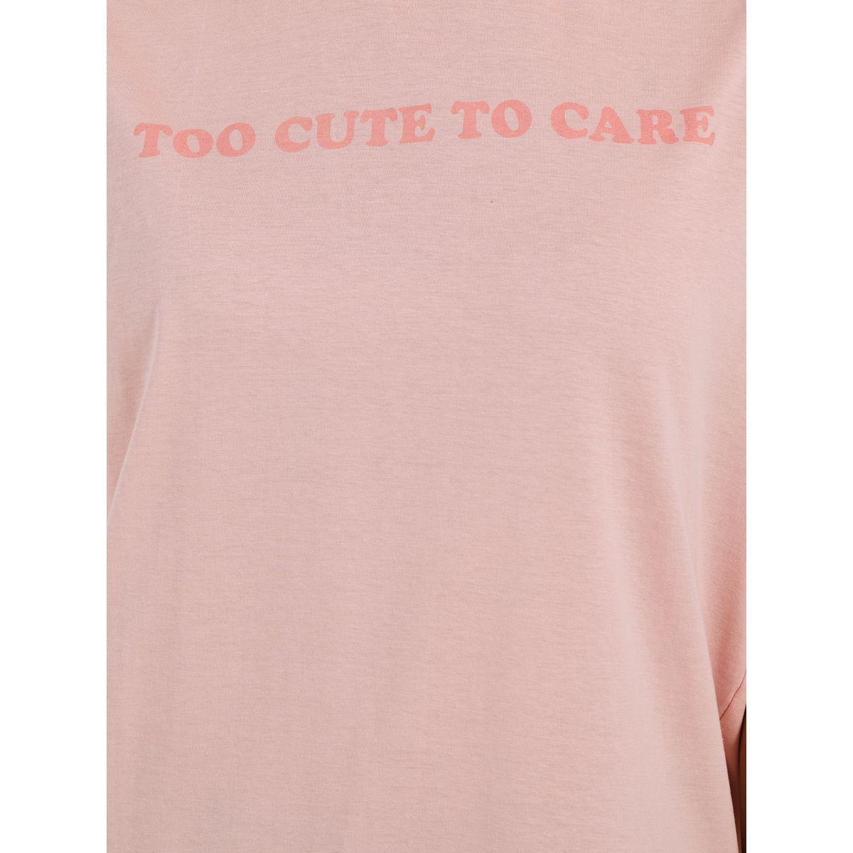 Styli Oversized Too Cute Slogan T-Shirt with Bow Graphic Detail-women-clothing-tshirts-image-4