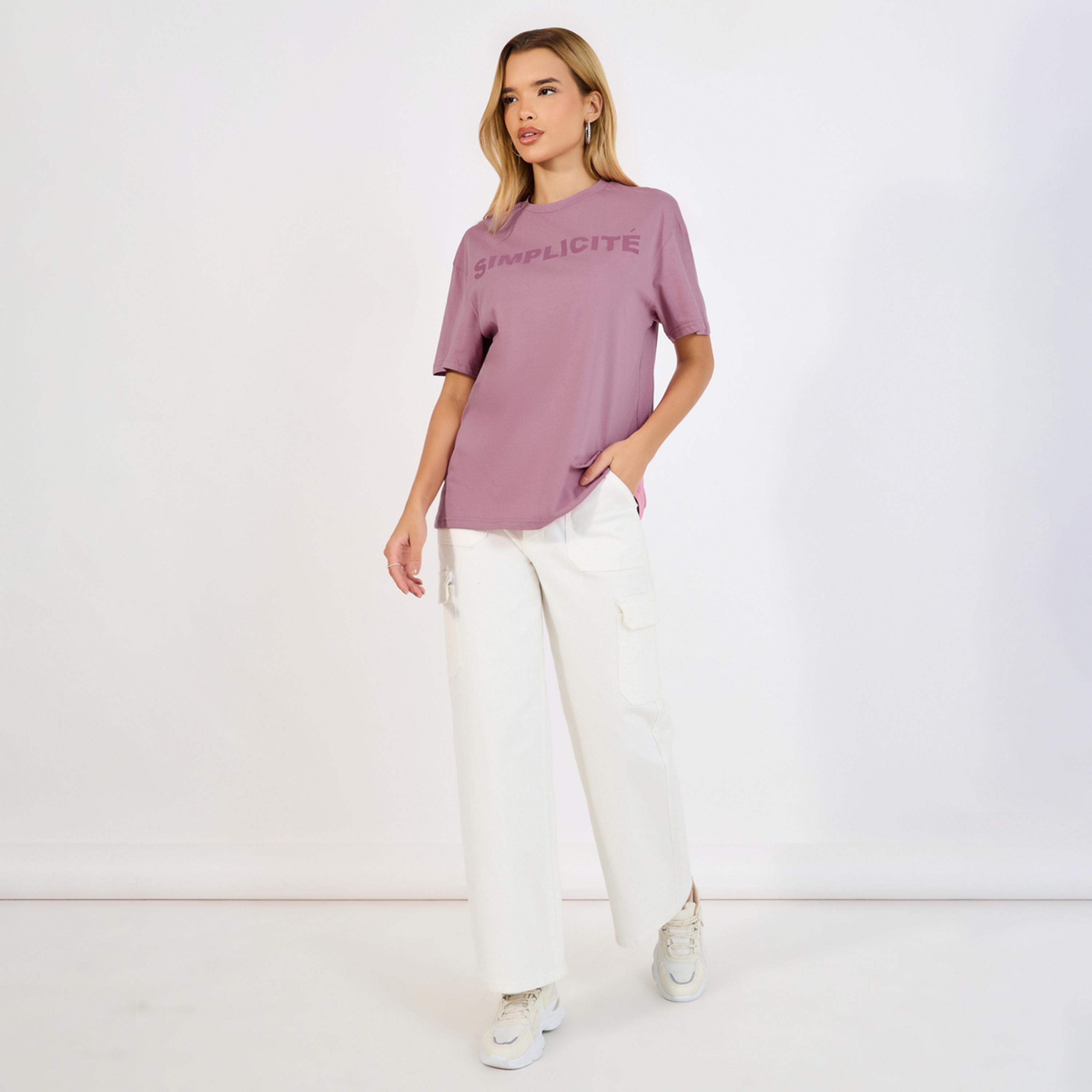 Styli Oversized Slogan Print Round Neck T-Shirt-women-clothing-tshirts-image-2