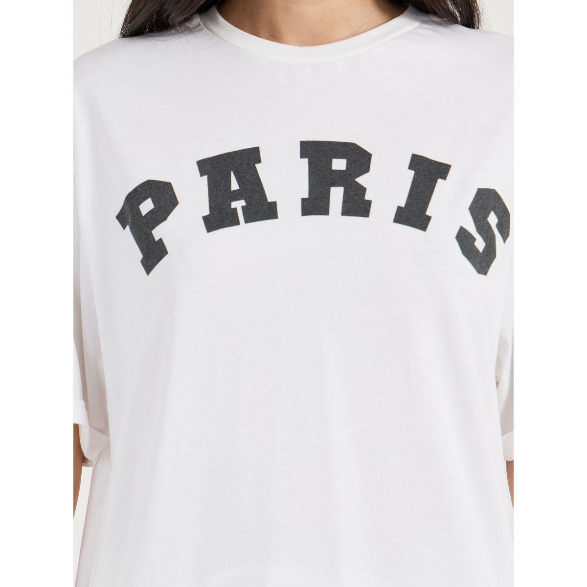 Styli Oversized Paris Print T-Shirt with Turn-Up Sleeves-women-clothing-tshirts-image-4