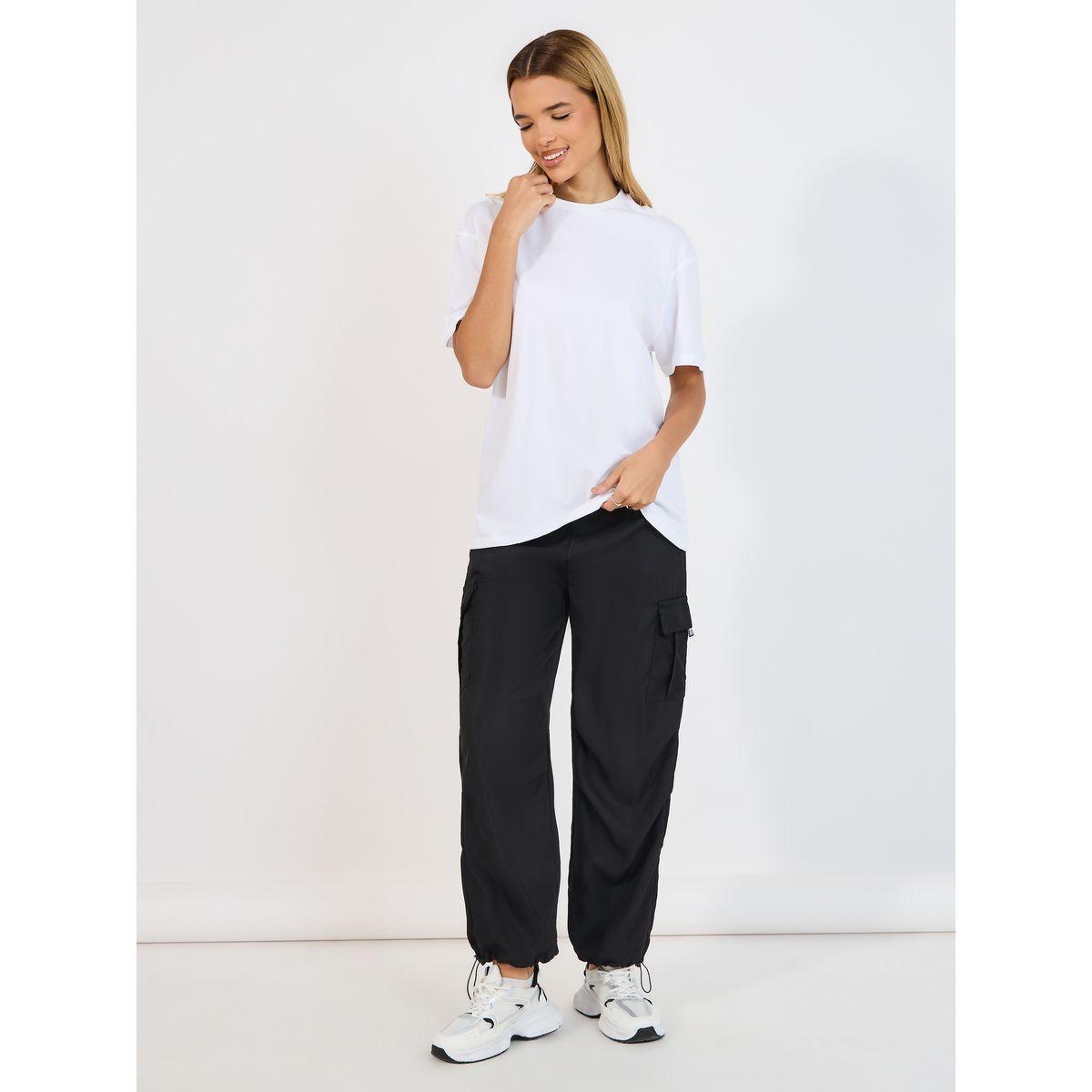 تيشيرت فضفاض بطبعة جرافيك وجيب-women-clothing-tshirts-image-2