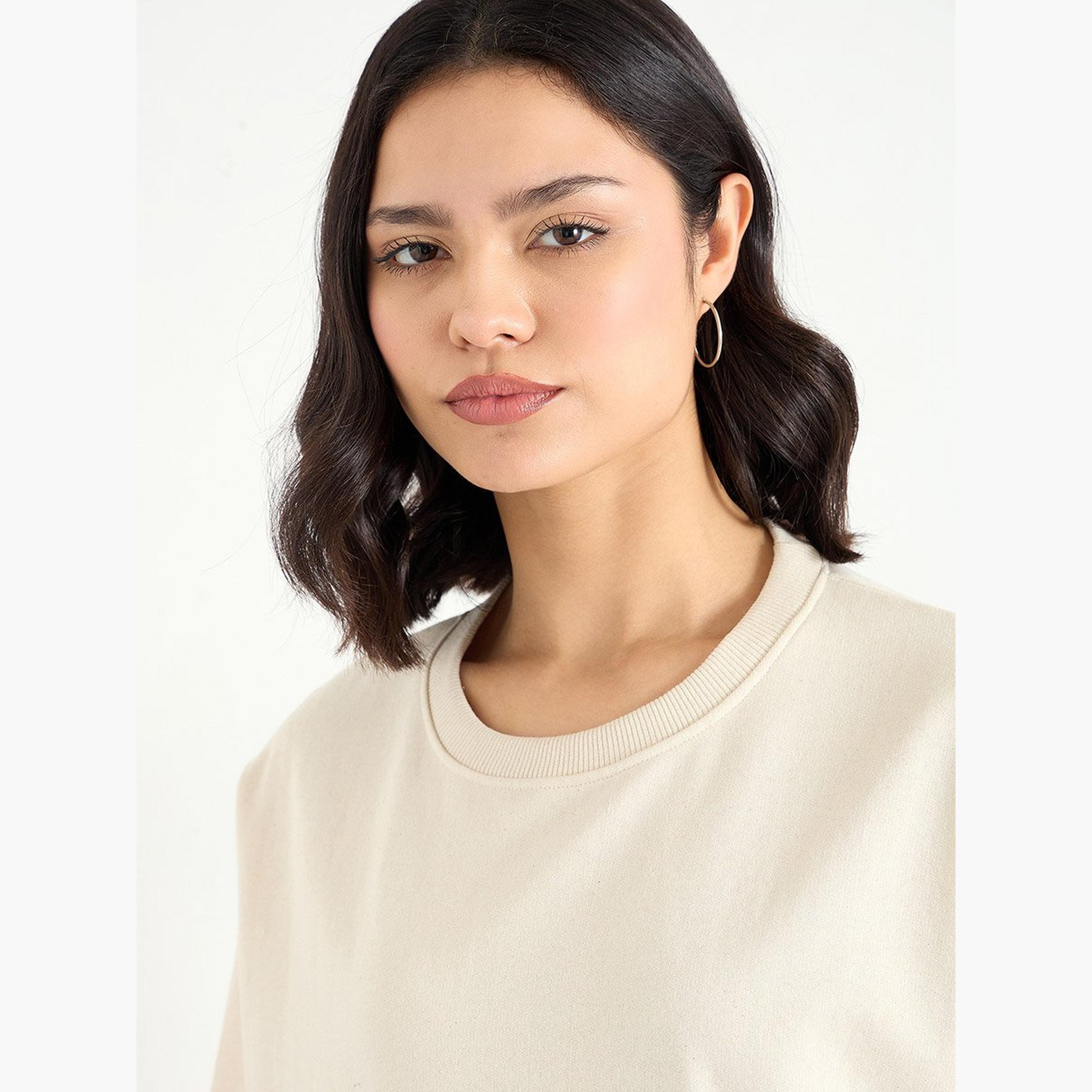 Styli Solid Round Neck Long Sleeves Women's Sweatshirt-women-clothing-hoodiesandsweatshirts-sweatshirts-image-4
