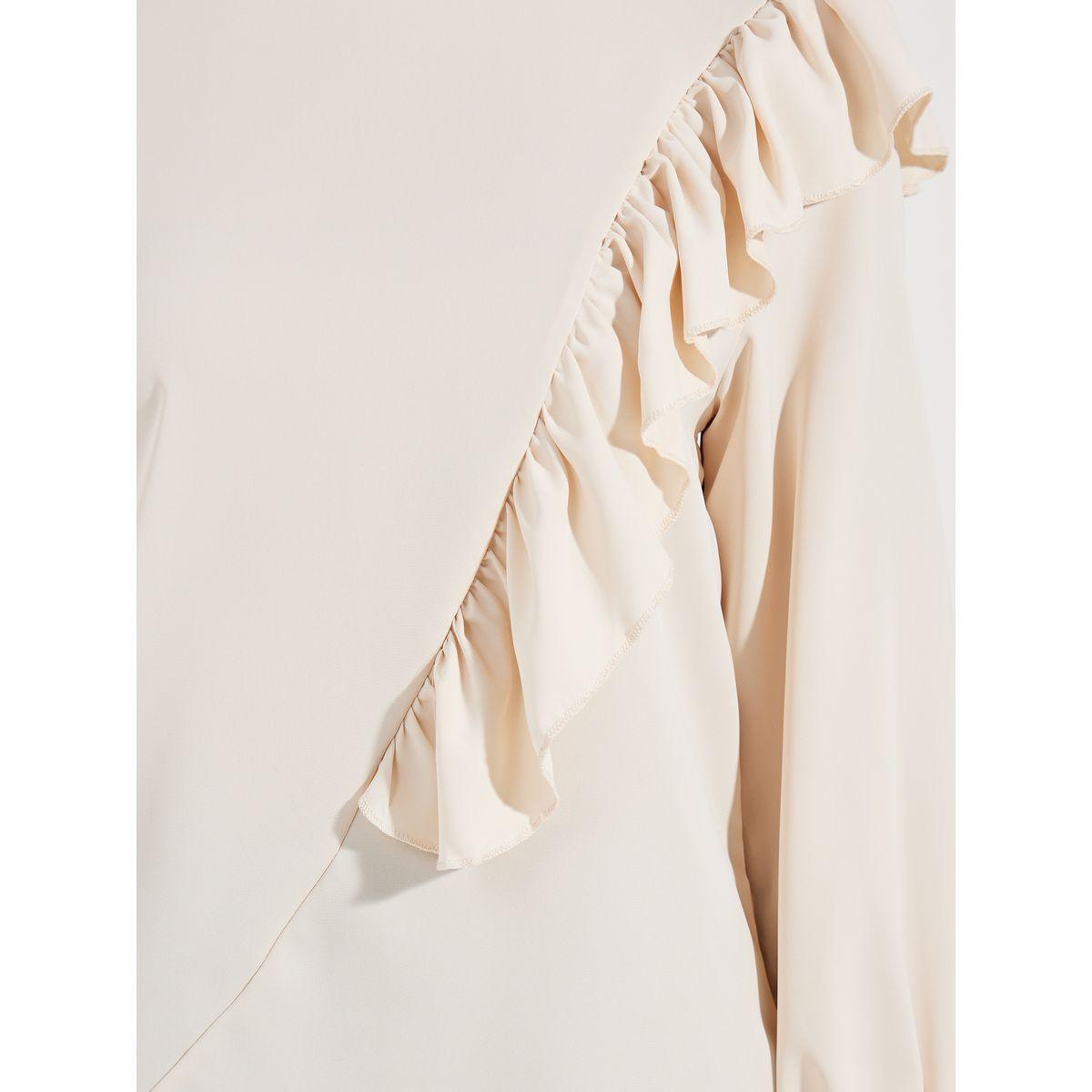 Styli Solid Ruffle Trim Blouse-women-clothing-shirtsandblouses-blouses-image-4