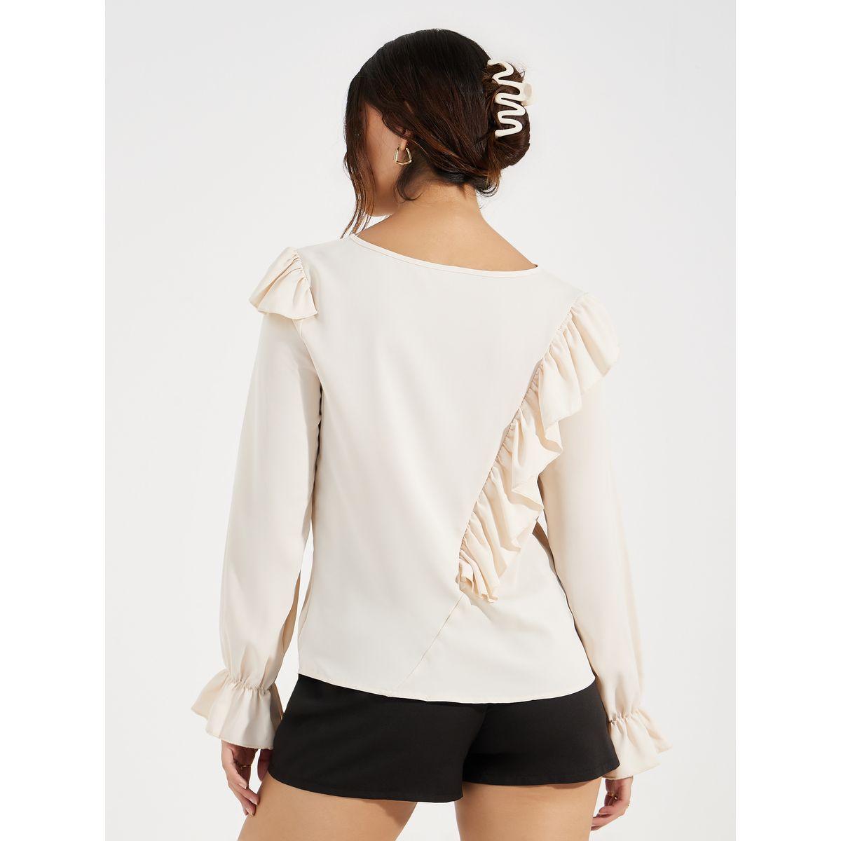 بلوزة سادة بتفاصيل كشكش-women-clothing-shirtsandblouses-blouses-image-5
