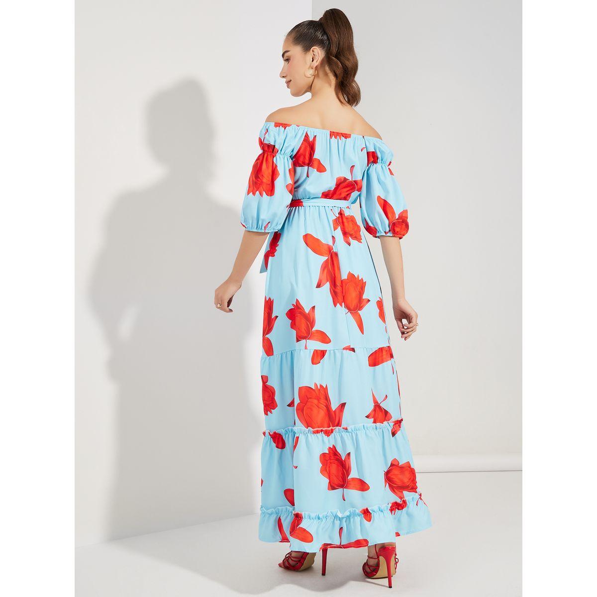Styli Floral Print Off Shoulder Neck Maxi Dress-women-clothing-dresses-image-4