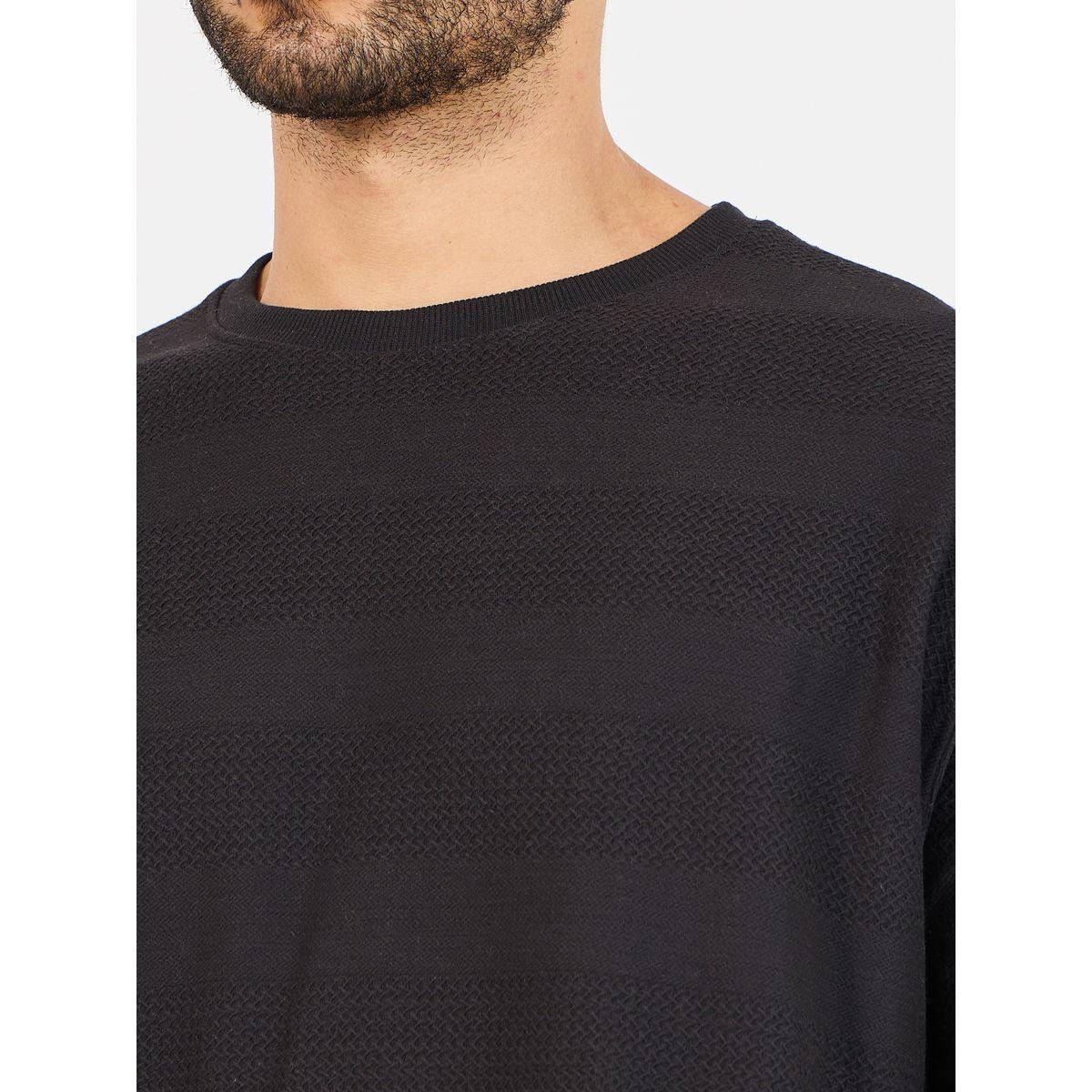 Styli  Textured Knit Oversized T-Shirt & Shorts Co-Ords-men-clothing-coordsets-image-3