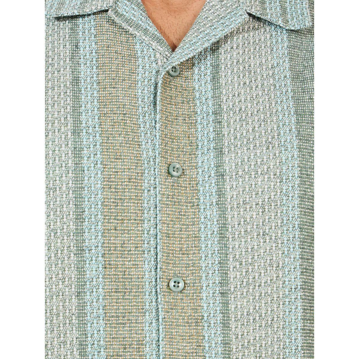 Styli Stripe Knit Resort Relaxed Shirt & Oversize Shorts Co-Ords-men-clothing-coordsets-image-4