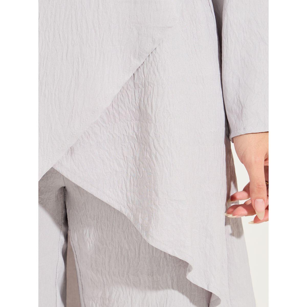 Styli Solid Layered Hem Top & Wide Leg Pants Modest Set-women-arabicclothing-sets-image-3