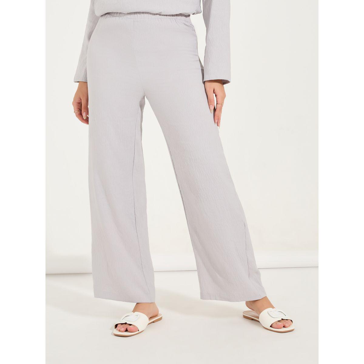 Styli Solid Layered Hem Top & Wide Leg Pants Modest Set-women-arabicclothing-sets-image-6