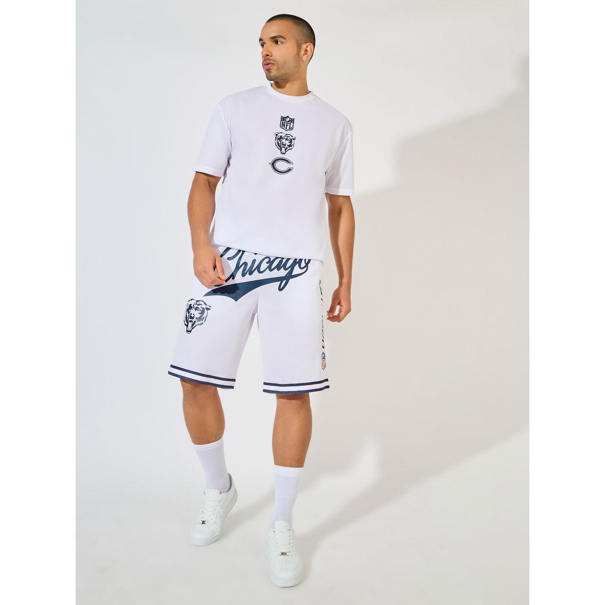 Styli NFL Chicago Bears Jersey Oversized T-Shirt & Shorts Athleisure Co-Ords-men-clothing-coordsets-image-2