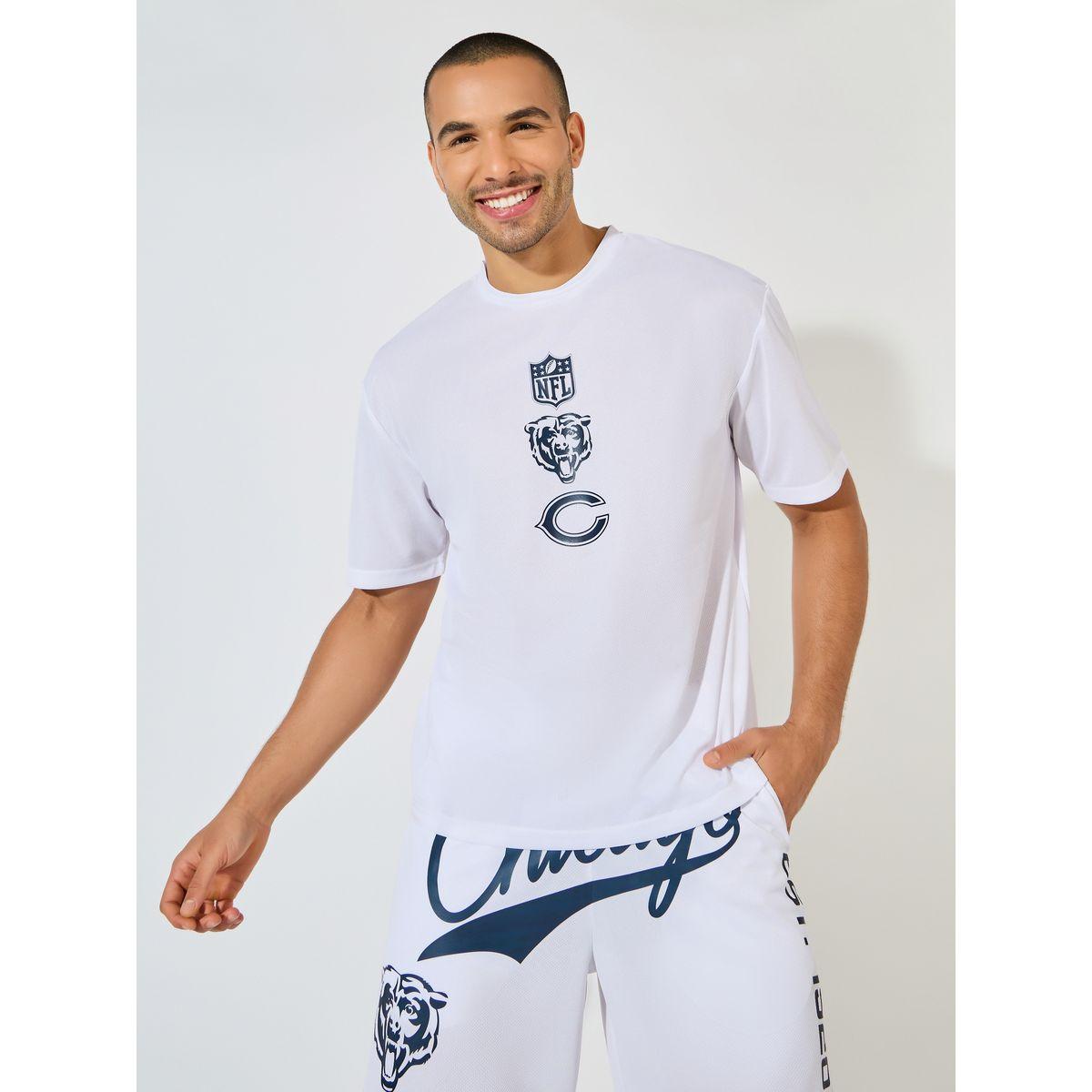 Styli NFL Chicago Bears Jersey Oversized T-Shirt & Shorts Athleisure Co-Ords-men-clothing-coordsets-image-3