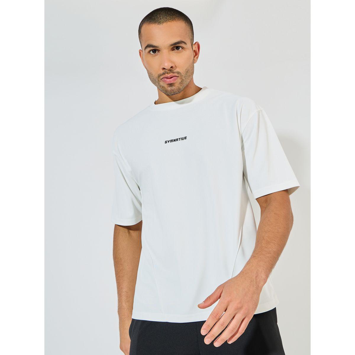 تيشيرت فضفاض مطبع بكتابة مع تفاصيل محزوزة-men-clothing-sportswearandactivewear-tshirtsandpolos-image-1