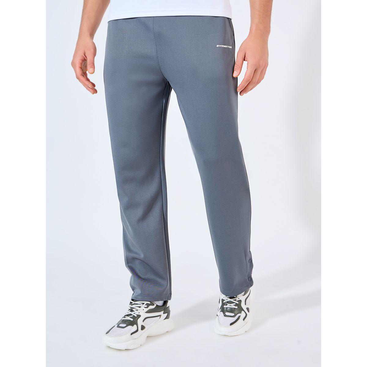 Styli Active Relaxed Fit Open Hem Scuba Pants With Bottom Snap Detail-men-clothing-sportswearandactivewear-bottoms-image-1