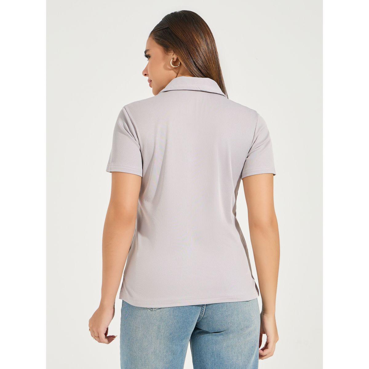 Styli Regular Fit Solid Short Sleeve Polo T-Shirt-women-clothing-tshirts-image-4