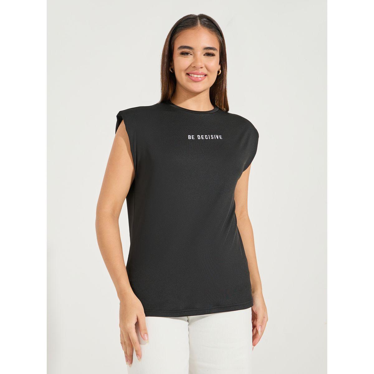 تيشيرت مُطرّز بكتابة مع اكمام مبطنة-women-clothing-tshirts-image-2