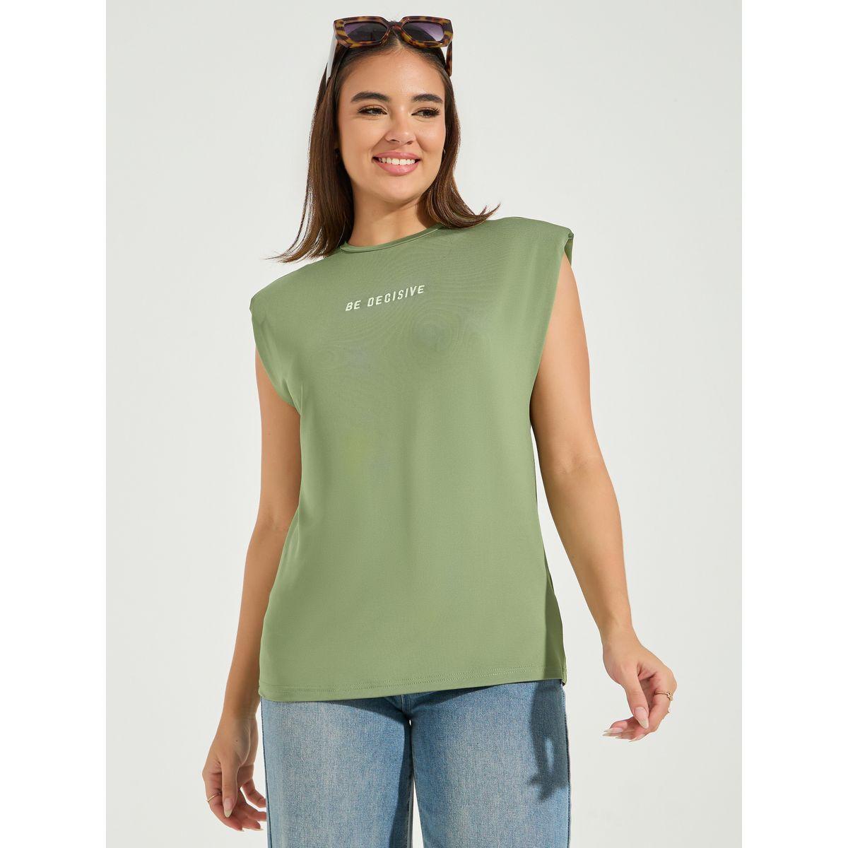 تيشيرت مُطرّز بكتابة مع اكمام مبطنة-women-clothing-tshirts-image-2