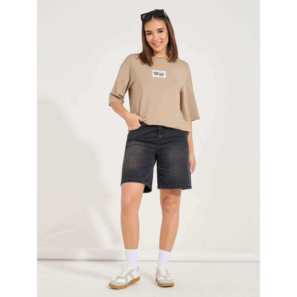 Styli Oversized Patch Label T-Shirt with Dropped Shoulder-women-clothing-tshirts-image-3