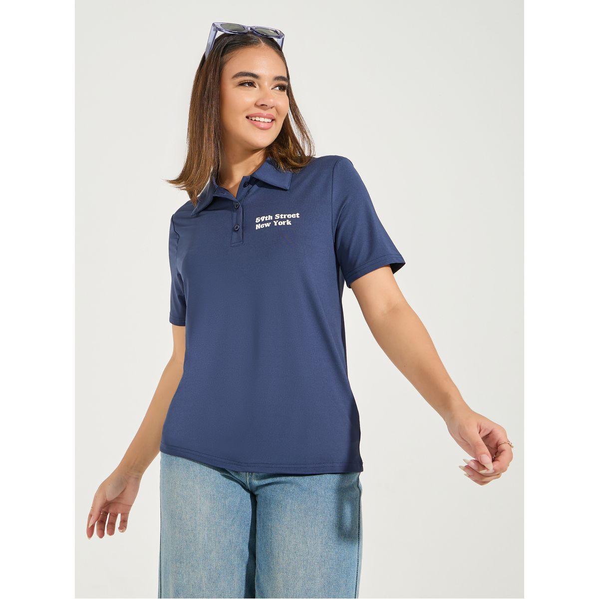 تيشيرت بياقة بولو واكمام قصيرة-women-clothing-tshirts-image-1