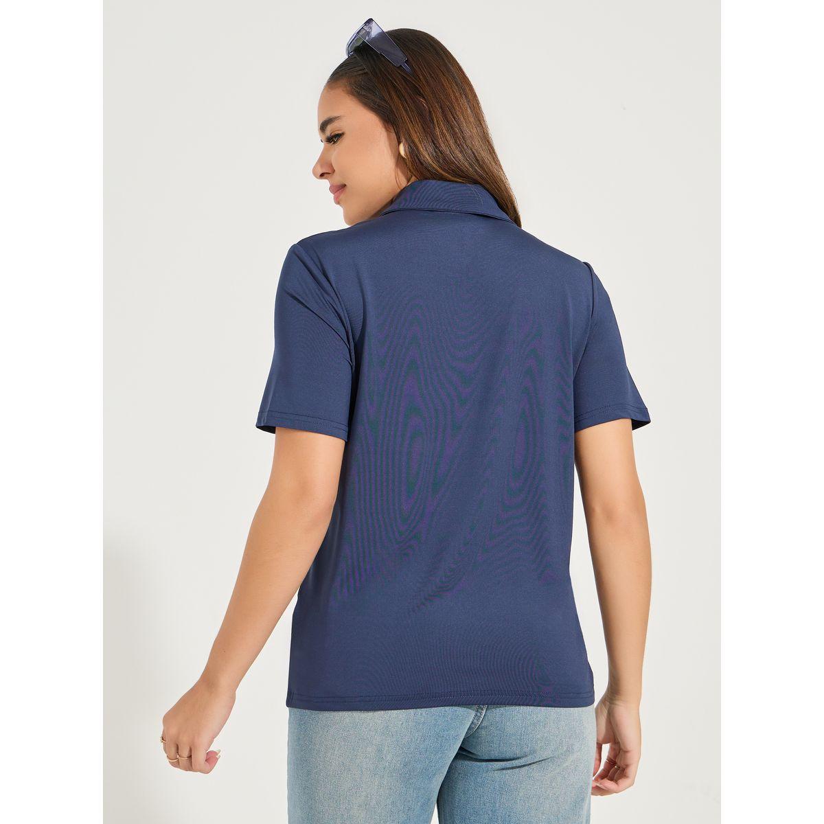 تيشيرت بياقة بولو واكمام قصيرة-women-clothing-tshirts-image-5