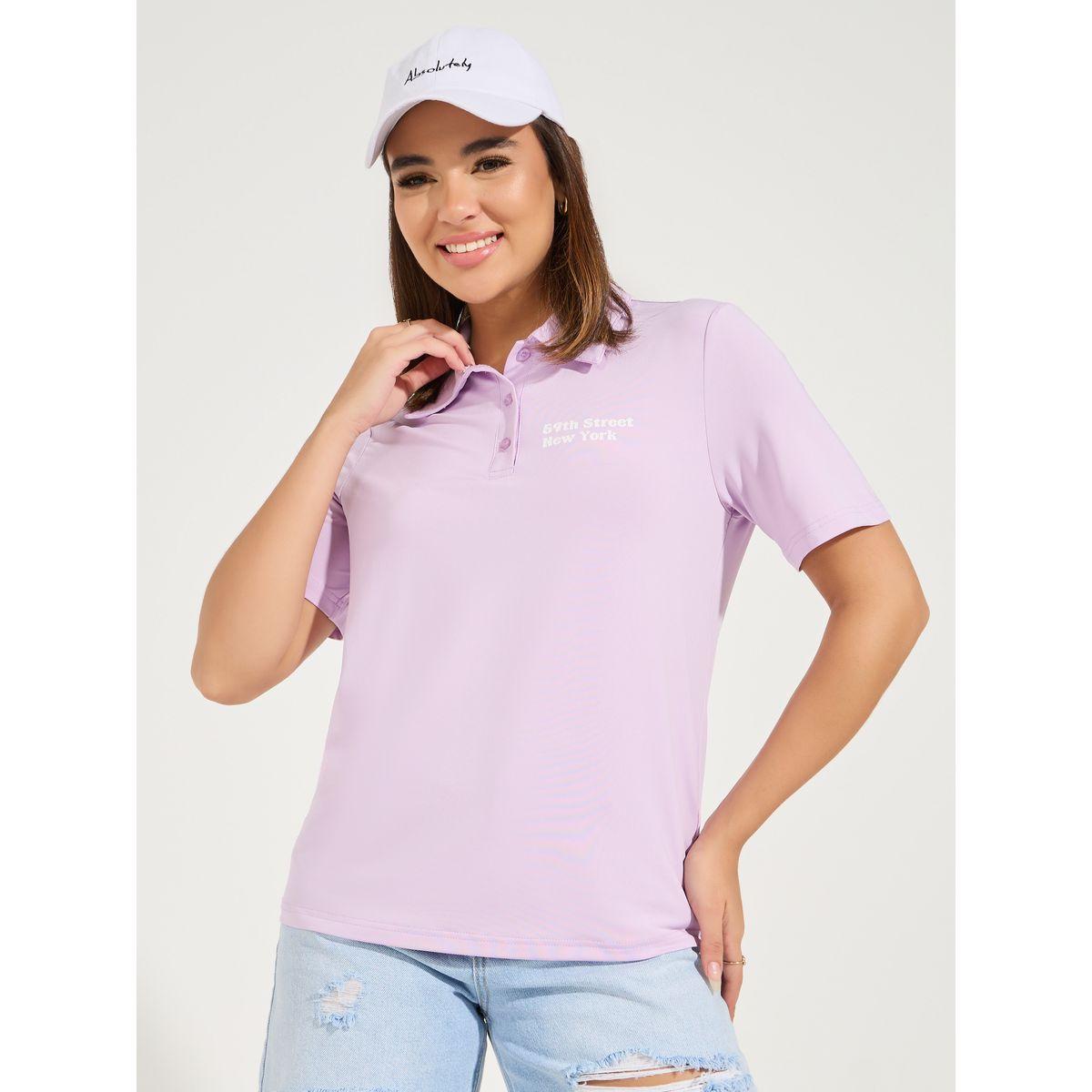 Styli Regular Fit Slogan Print Short Sleeve Polo T-Shirt-women-clothing-tshirts-image-2