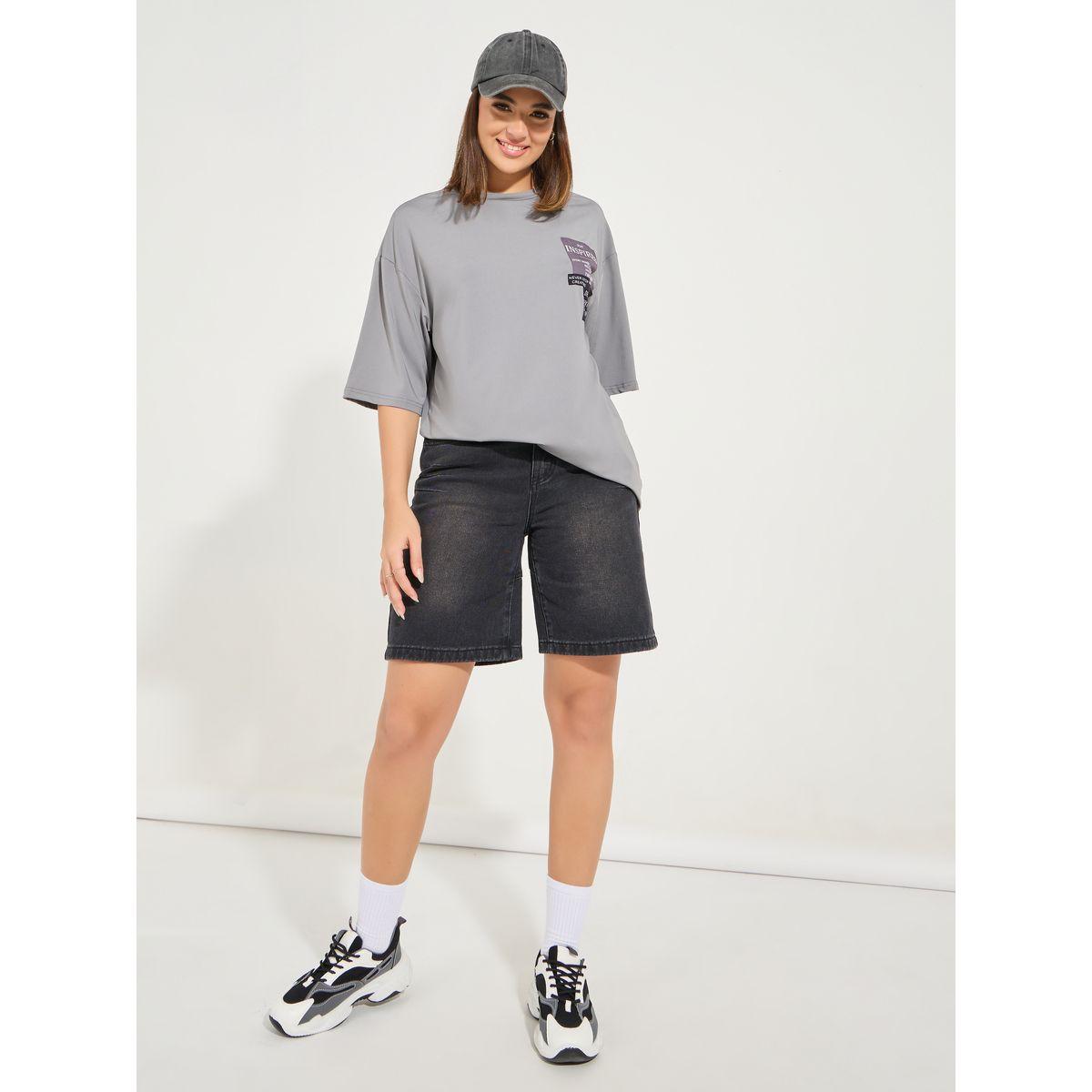 Styli Oversized Patch Label Inspired T-Shirt with Dropped Shoulder-women-clothing-tshirts-image-4