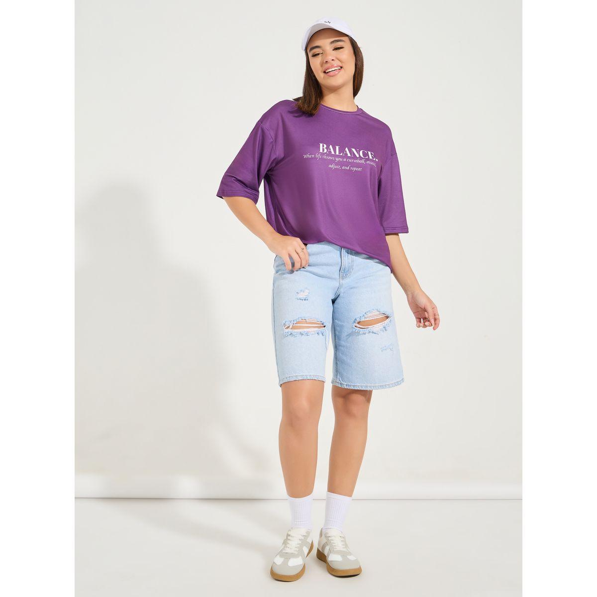 Styli Oversized Balance Slogan T-Shirt with Dropped Shoulder-women-clothing-tshirts-image-3