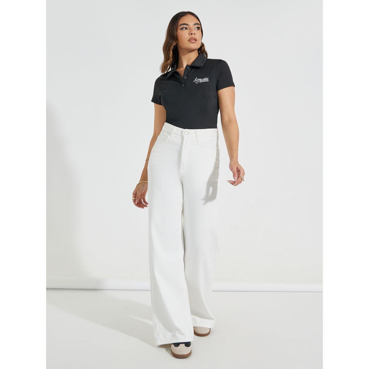 Styli Fitted Embroidery Slogan Polo T-Shirt-women-clothing-tshirts-image-2