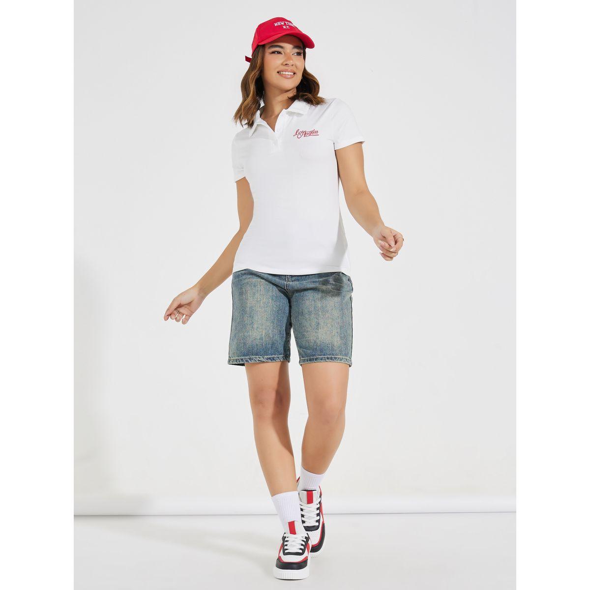 Styli Fitted Embroidery Slogan Polo T-Shirt-women-clothing-tshirts-image-2