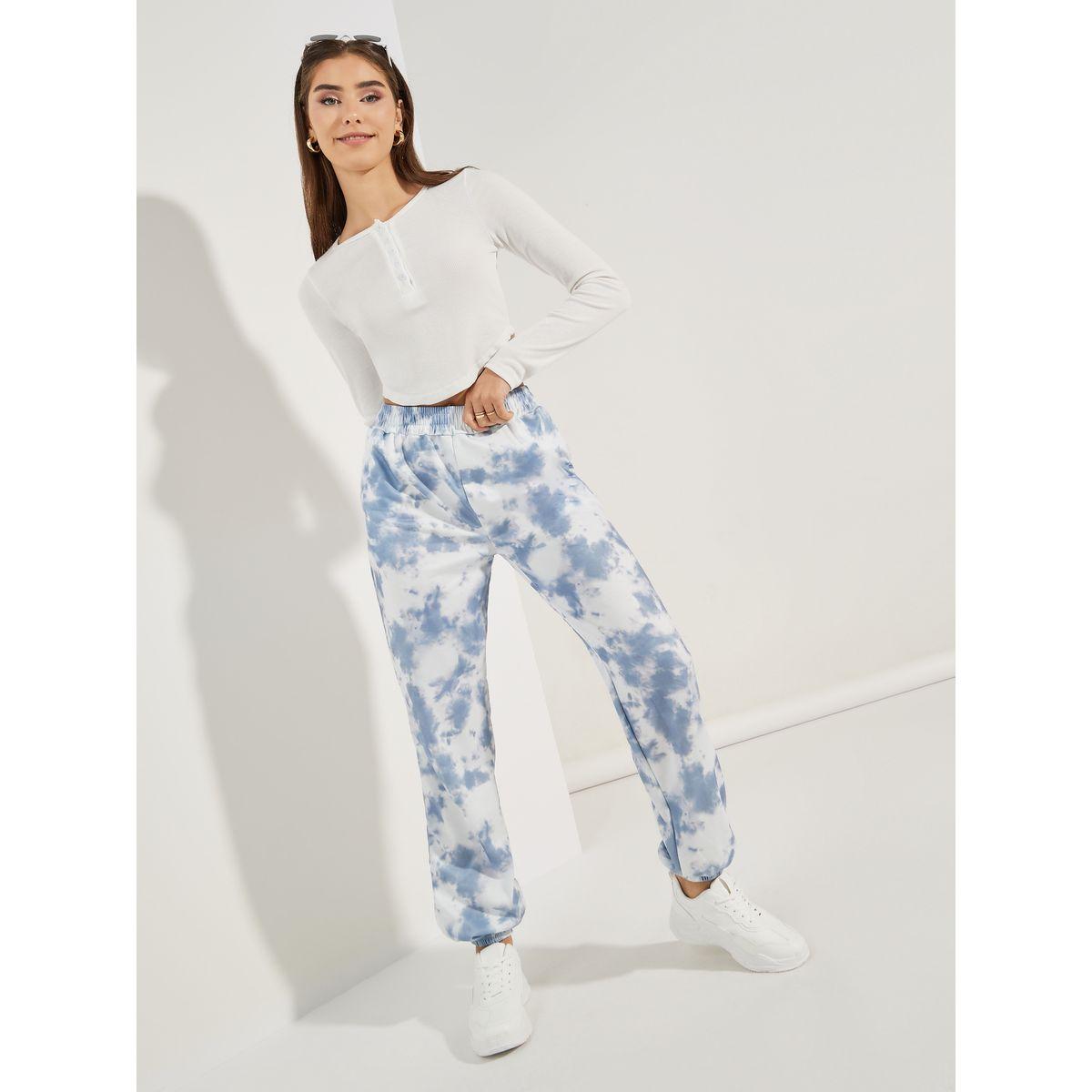 جوغر تاي داي مع حواف بأساور-women-clothing-bottoms-joggers-image-1