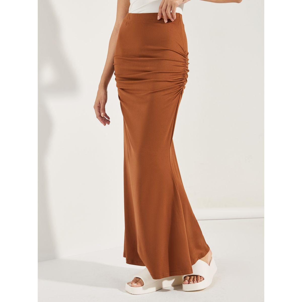 تنورة طويلة مزينة بكسرات وحافة ميرميد-women-clothing-bottoms-skirts-image-2